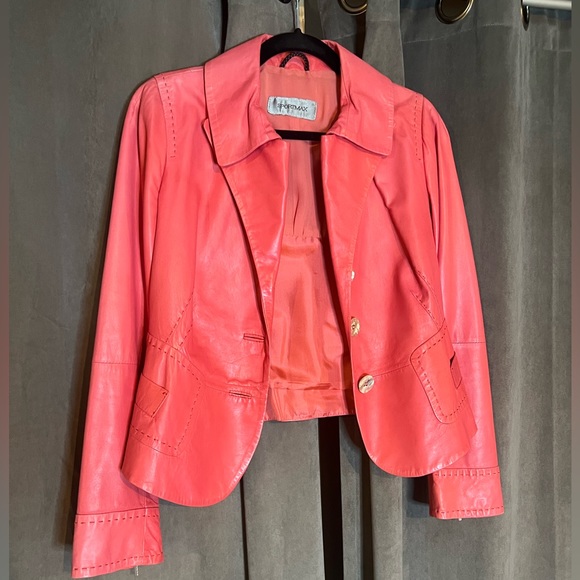 Sportmax Jackets & Blazers - Vintage perfect condition Max Mara SPORTMAX pink soft leather jacket - small